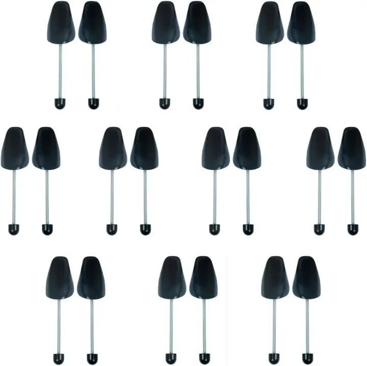 10 Pairs Men's Adjustable Plastic Shoe Trees (Black)