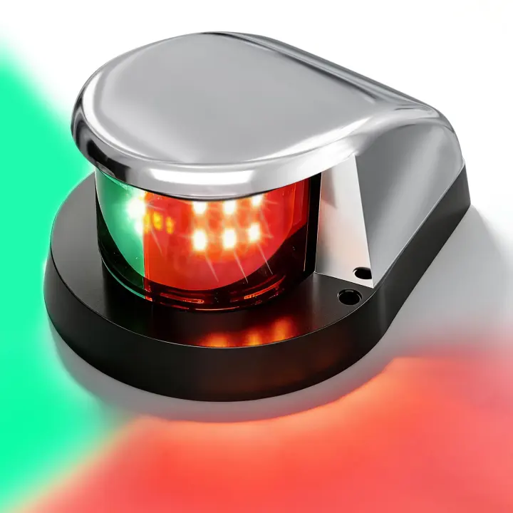 12V Red/Green LED Boat Navigation Light — Marine Bow Light (1-Pack)