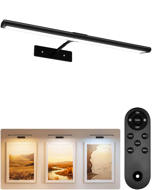 16-inch Rechargeable Magnetic LED Picture Light with Remote