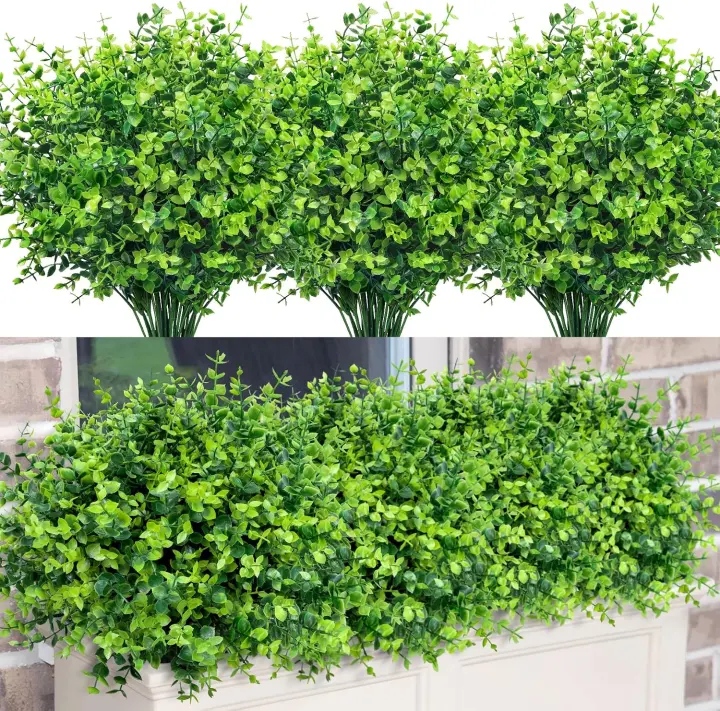 24-Pack Faux Eucalyptus Greenery Stems — Outdoor-Ready Foliage