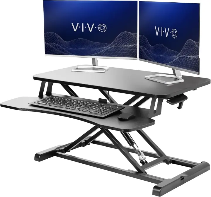 32 in Adjustable Standing Desk Converter — Height-Adjustable Work Riser