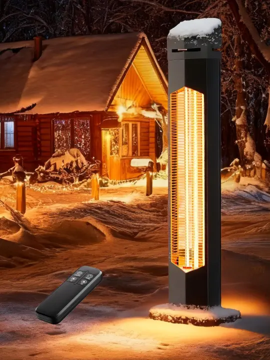 37" Infrared Outdoor Patio Heater Tower — 1500W Portable Space Heater