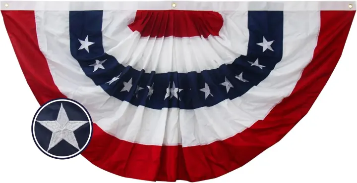 3x6 ft Embroidered USA Bunting Flag with Brass Grommets