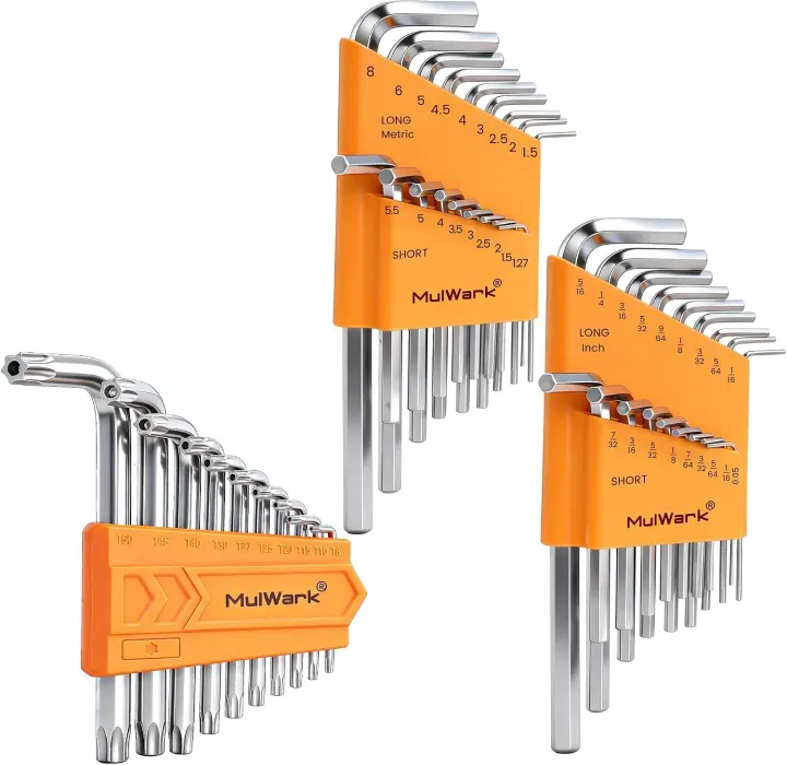 46-Piece Chrome Vanadium Allen Wrench Set — Metric, SAE & Torx