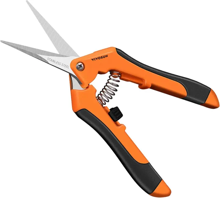 6.5-Inch Micro-Tip Garden Pruning Shears — Stainless Hand Scissors