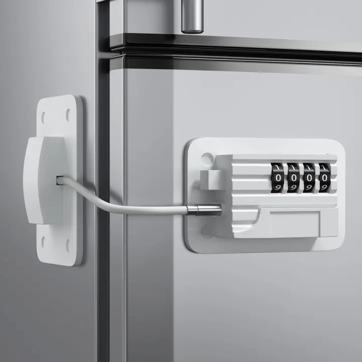 Adhesive 4-Digit Refrigerator Safety Lock — Combination Latch for Freezers & Cabinets