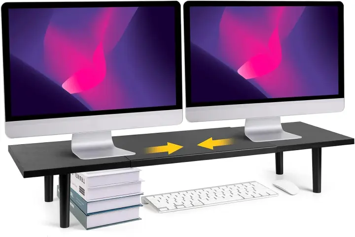 Adjustable Dual Monitor Stand Riser for 2 Screens (32–40 in)