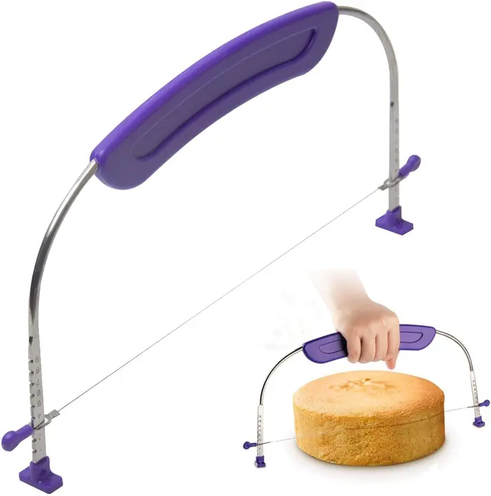 Adjustable Stainless-Steel Cake Leveler with Stabilizing Feet (Up to 10")