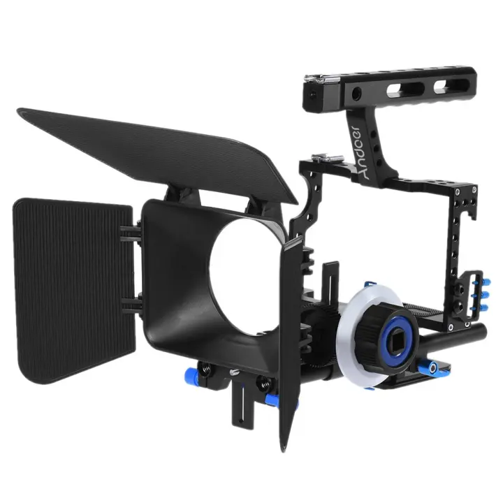 Aluminum Camera Cage Kit with 15mm Rods, Matte Box & Follow Focus