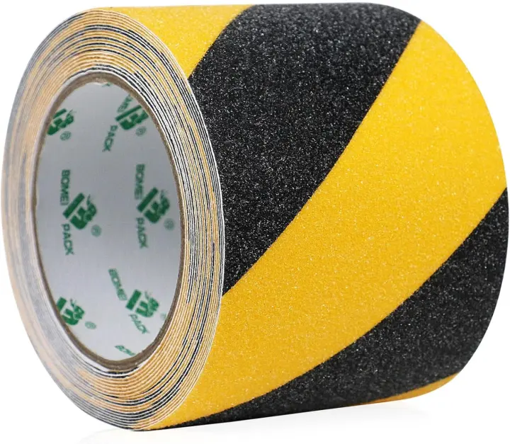 Anti-Slip Traction Tape 4" x 16' — Yellow/Black Hazard Grip