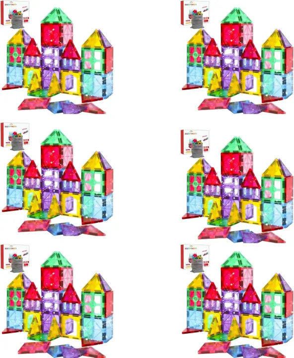 Antibacterial Magnetic Building Tiles — Child-Safe 3D STEM Set