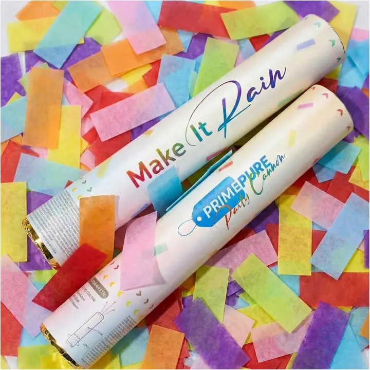 Biodegradable Confetti Cannons — Multicolor Rectangular, 2-Pack Party Poppers