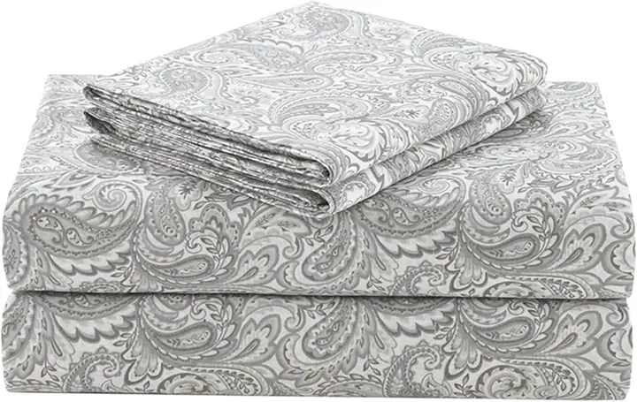 Comfort Spaces Queen 4-Piece 100% Cotton Percale Sheet Set — Paisley Multi