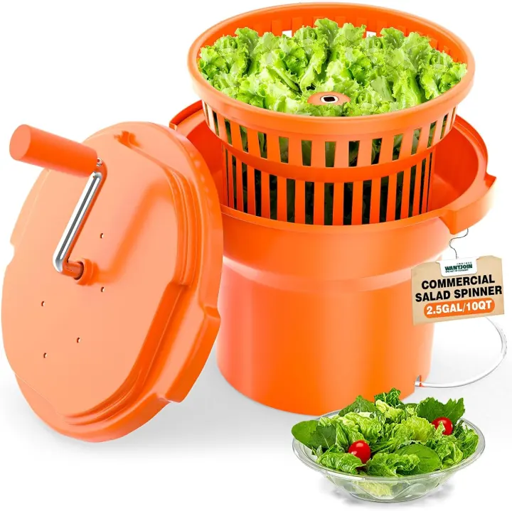 Commercial 2.5-Gallon Manual Salad Spinner with Drain Hose