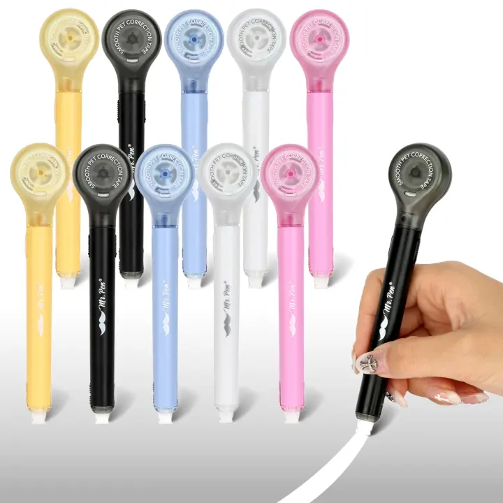 Correction Tape Pen — 10-Pack Bright Colors, 0.2" x 293"