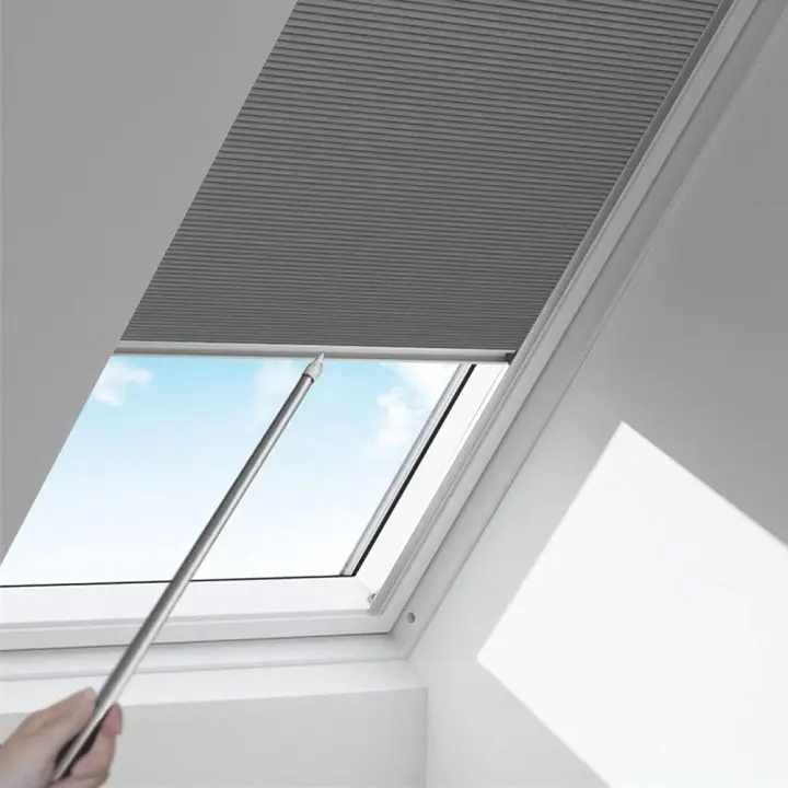 Custom Blackout Honeycomb Skylight Window Shade — Dark Grey (93021F)