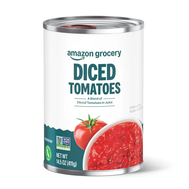 Diced Canned Tomatoes in Tomato Juice — 14.5 oz (Grocery Brand)