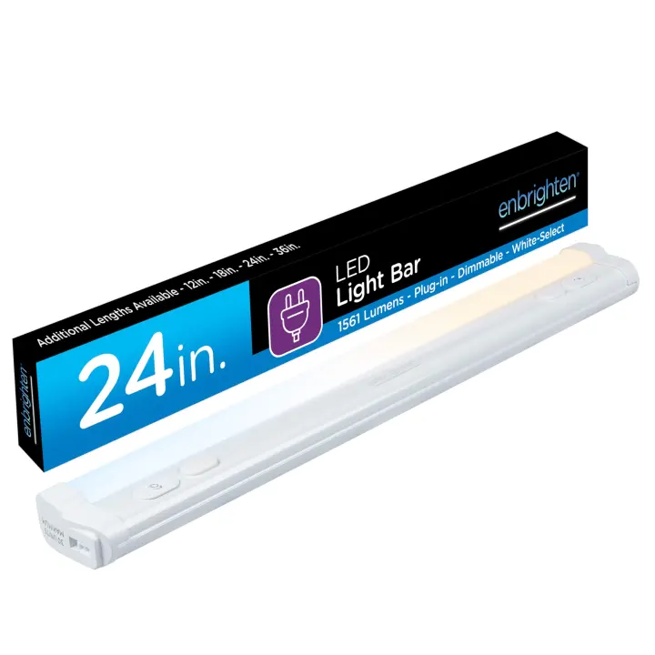 Enbrighten 24-inch Plug-In LED Under-Cabinet Light Bar — Dimmable, 5 CCT