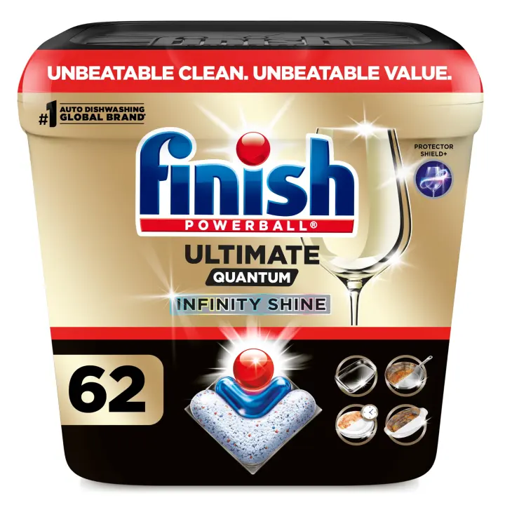 Finish Ultimate Quantum Dishwasher Pods — Infinity Shine, Fresh Scent, 62 ct