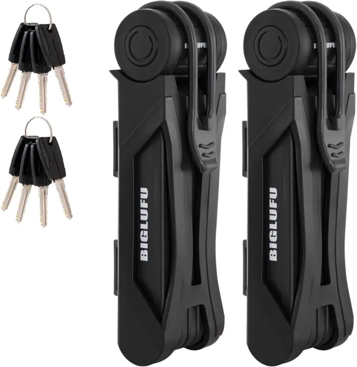Foldable Alloy-Steel Bike Lock with Mounting Bracket & 4 Keys, 86cm