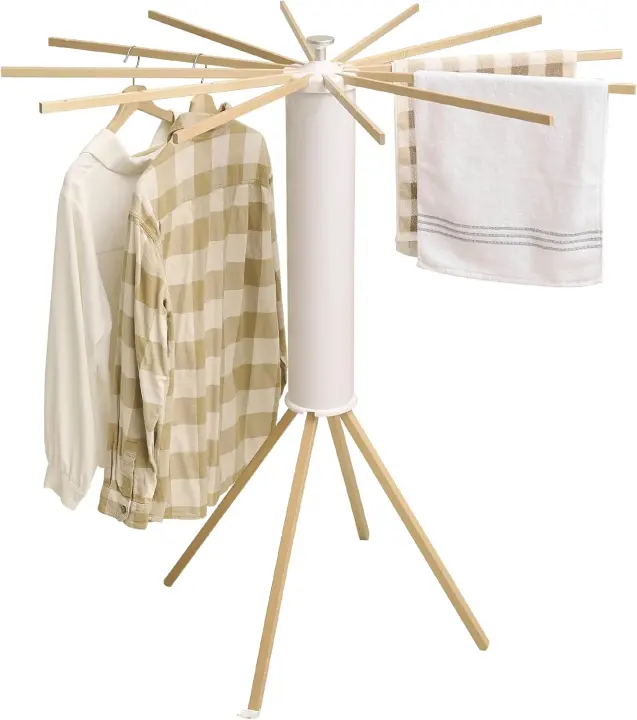 Four-Leg Folding Clothes Drying Rack — Portable, Space-Saving Garment Rack