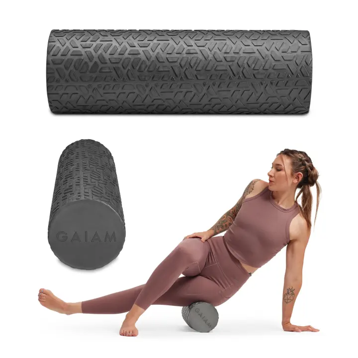 Gaiam 18" Textured Foam Roller — Deep Tissue Muscle Massage