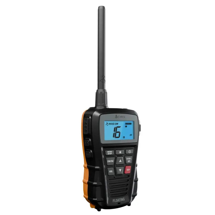 Handheld Marine VHF Radio — 3W Floating, IPX7, NOAA Alerts