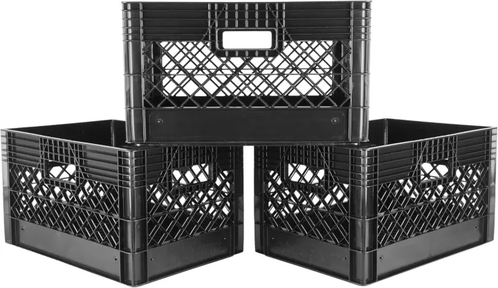 Hudson Exchange 24-Quart Mesh Commercial Milk Crate Tote — 3-Pack