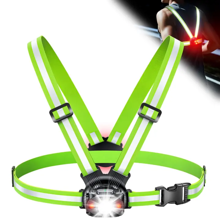 ISEYOU Rechargeable Running Light Vest — 500-Lumen Front & Rear Safety Light