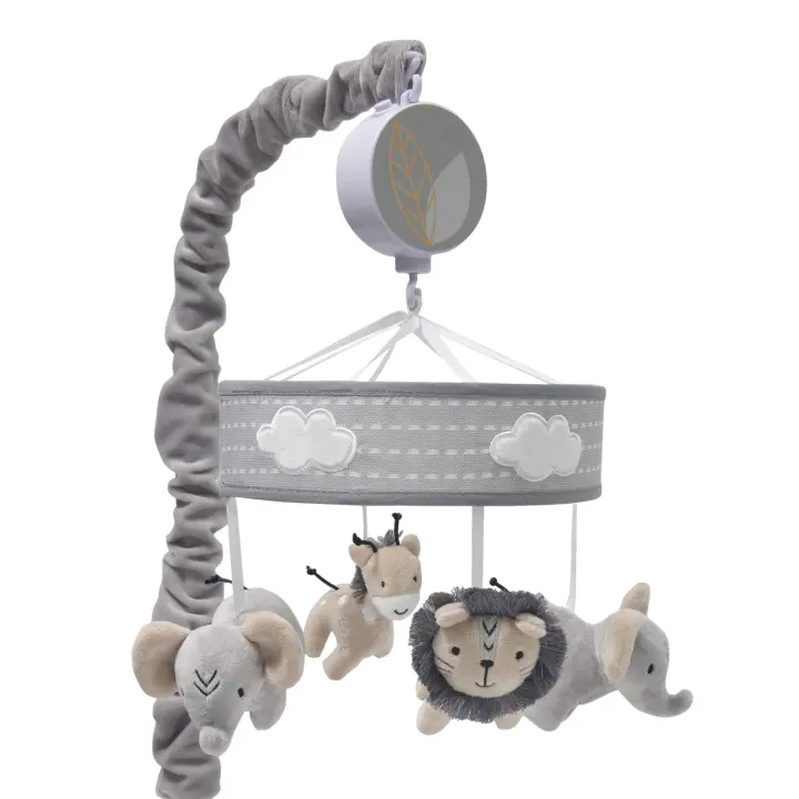 Jungle Safari Rotating Musical Crib Mobile — Soft Plush Lullabies