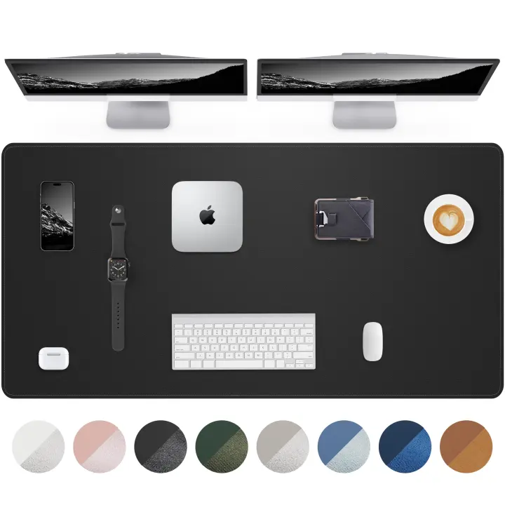 Large PU Leather Desk Mat 55" x 24" — Extended Waterproof Desk Pad