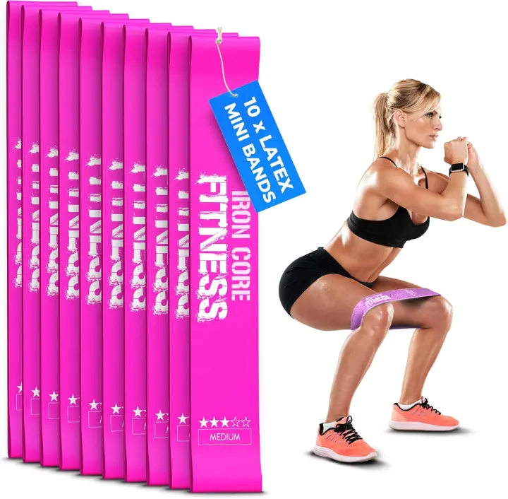 Latex Mini Loop Resistance Bands Set for Trainers and Bootcamps