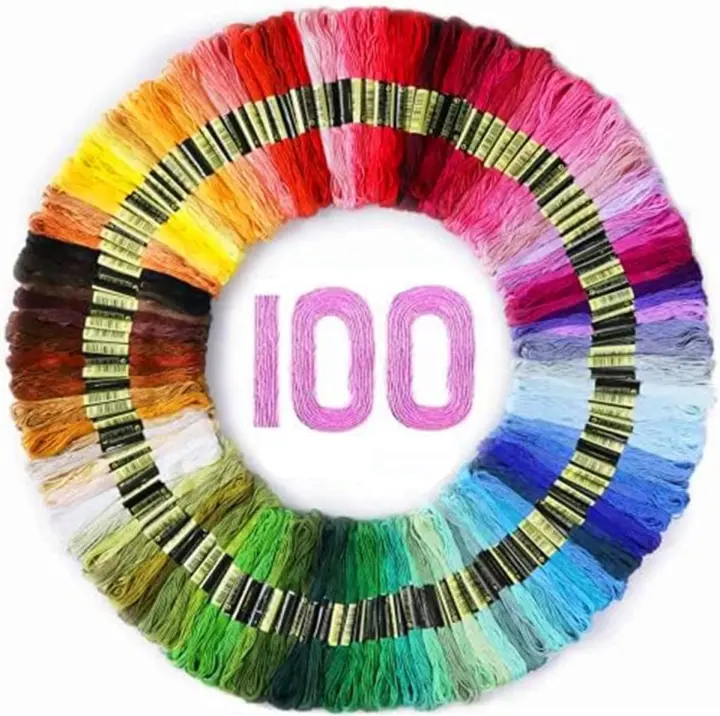 Maxee 100-Color Rainbow Embroidery Floss — 8.75 yd Skeins for Cross Stitch