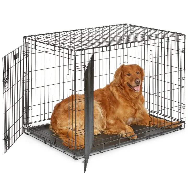 MidWest 42-Inch Folding Double-Door Dog Crate for Large Breeds