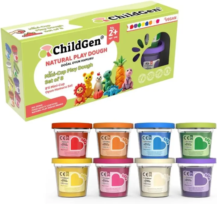 Mini Sensory Dough Cup Set — 8-Pack Travel-Friendly Play Dough
