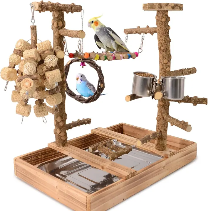 Multi-Level Bird Perch Stand — Play Gym for Parrots & Parakeets