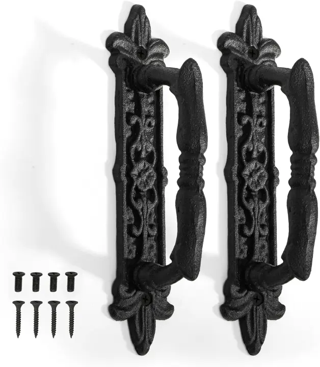 Peohud 9-Inch Cast-Iron Barn Door Handles — 2-Pack