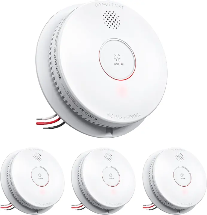 Photoelectric Hardwired Smoke Detector with 9V Backup — Interconnected