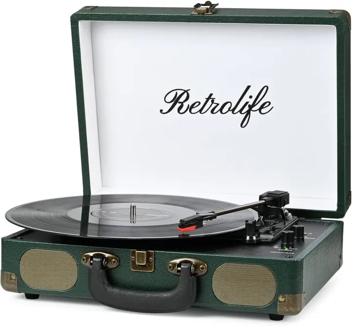 Portable 3-Speed Record Player — Bluetooth Suitcase Turntable