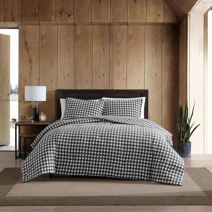 Queen Cotton Flannel Duvet Cover Set with Two Shams