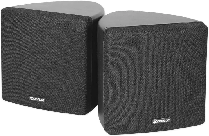Rockville Cube Black 3.5" 2‑Way Wall Speakers (Pair) — 8Ω Home Theater