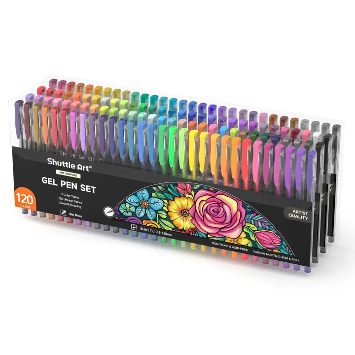 Shuttle Art 120-Color Gel Pen Set — 120 Unique Gel Pens