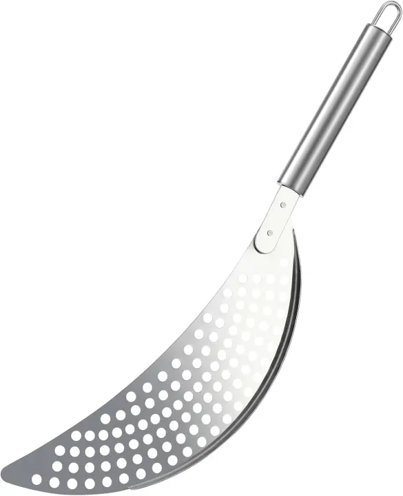 Stainless Steel Handheld Pot Strainer — Pasta & Pan Drainer