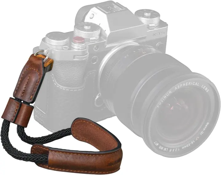Vintage Leather Camera Wrist Strap — Hand Strap for Mirrorless & DSLR