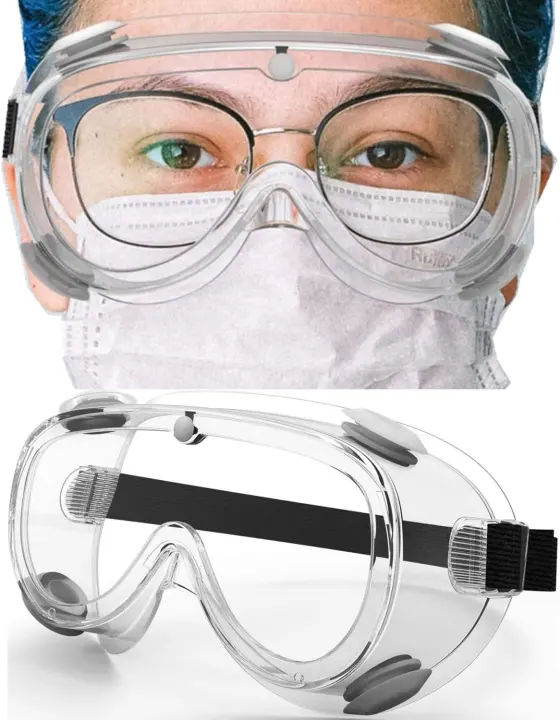 WOOLIKE Over-Glasses Safety Goggles — Clear Anti-Fog Lab/Medical Eyewear